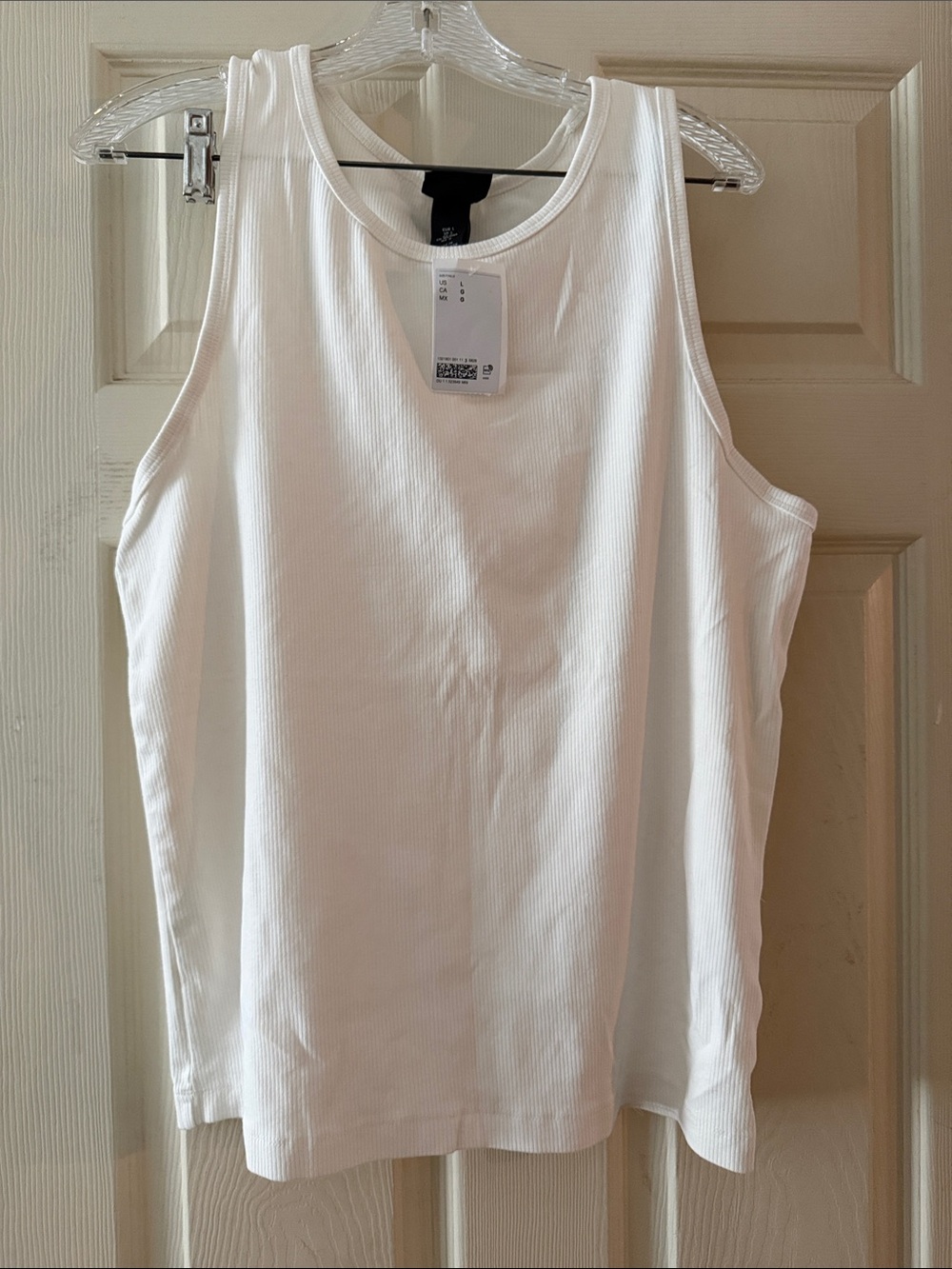 H&M White Ribbed Tank Top